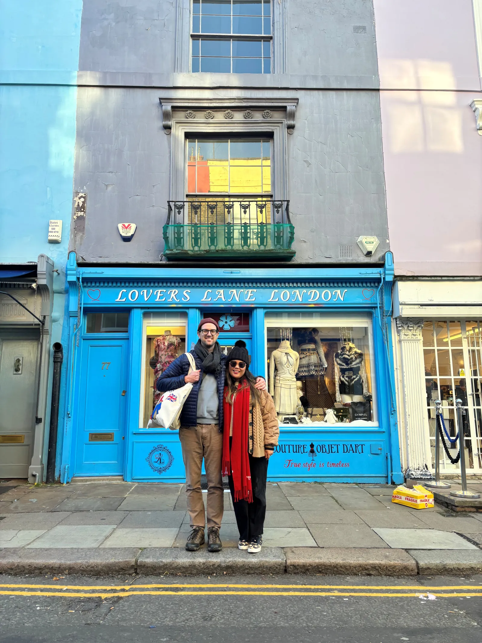 Barnes and her husband in London's Notting Hill a year after brain surgery and rehabilitation.