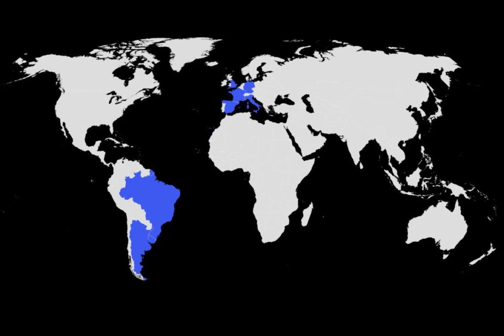 Map Shows the Only Countries To Have Ever Won the World Cup
