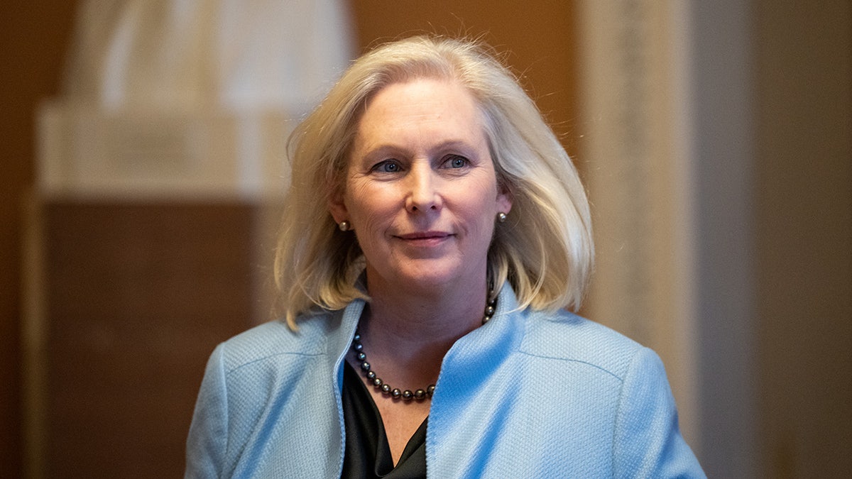 Sen. Kirsten Gillibrand leaving the Senate Democrats lunch in the Mansfield Room at the Capitol