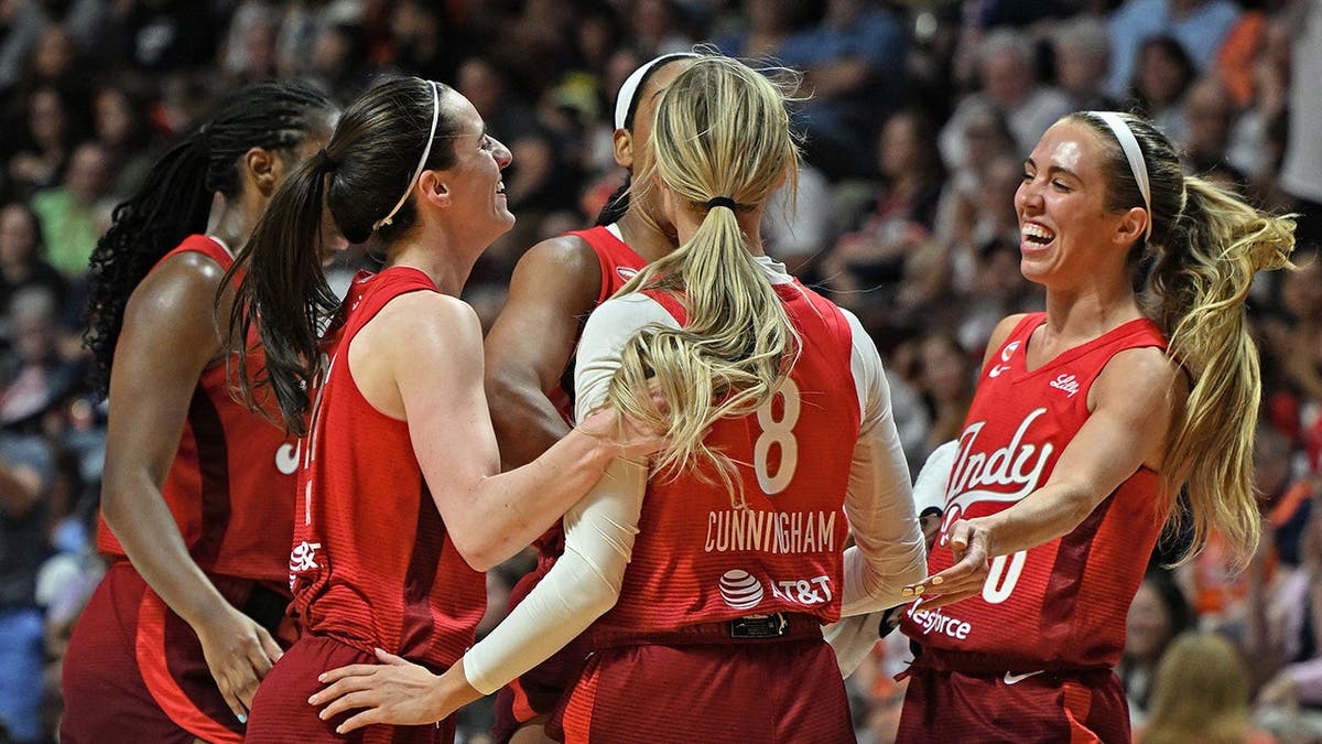 Indiana Fever players celebrate