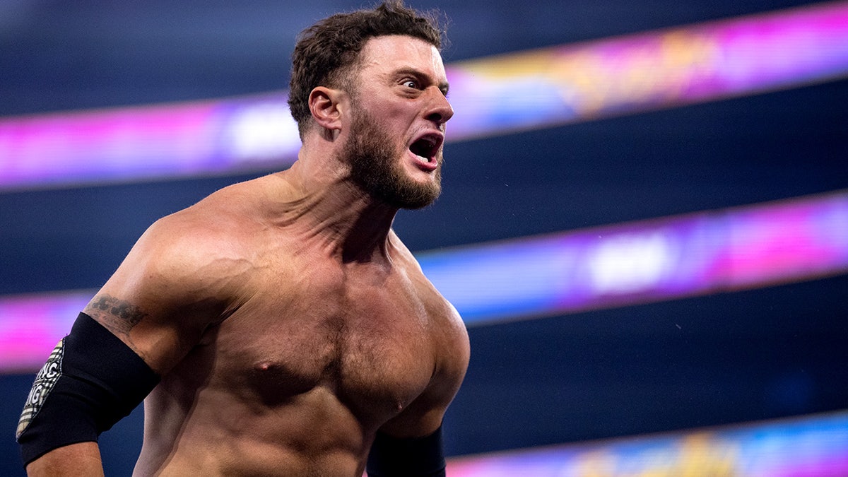 Maxwell Jacob Friedman preparing for a fight at AEW Revolution event.