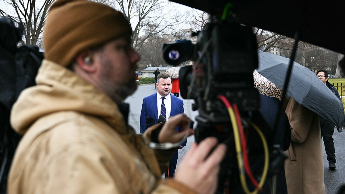 Bill Pulte speaking to reporters outside the West Wing of the White House in Washington, D.C.