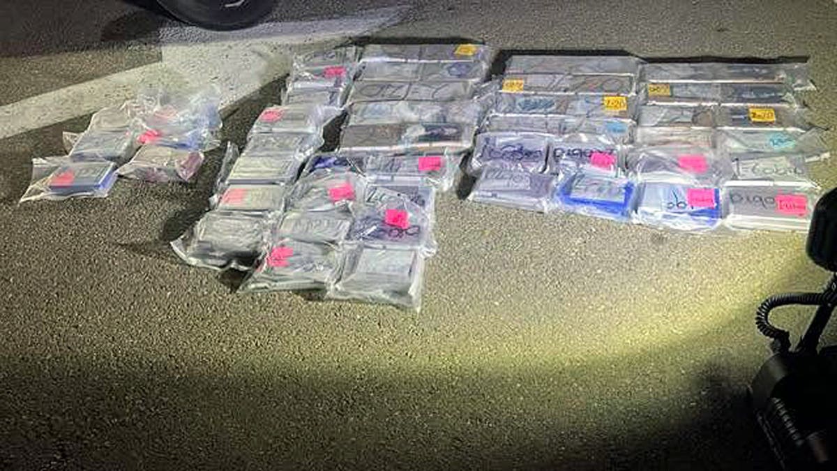 Authorities seized more than 112 pounds of cocaine and fentanyl after two suspects allegedly breached Marine Corps Base Camp Pendleton.