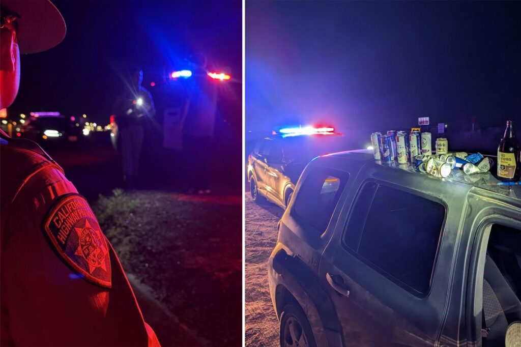 Alleged DUI driver busted by CHP with open beer, 8 empty cans found inside vehicle Alleged DUI driver busted by CHP with open beer, 8 empty cans found inside vehicle