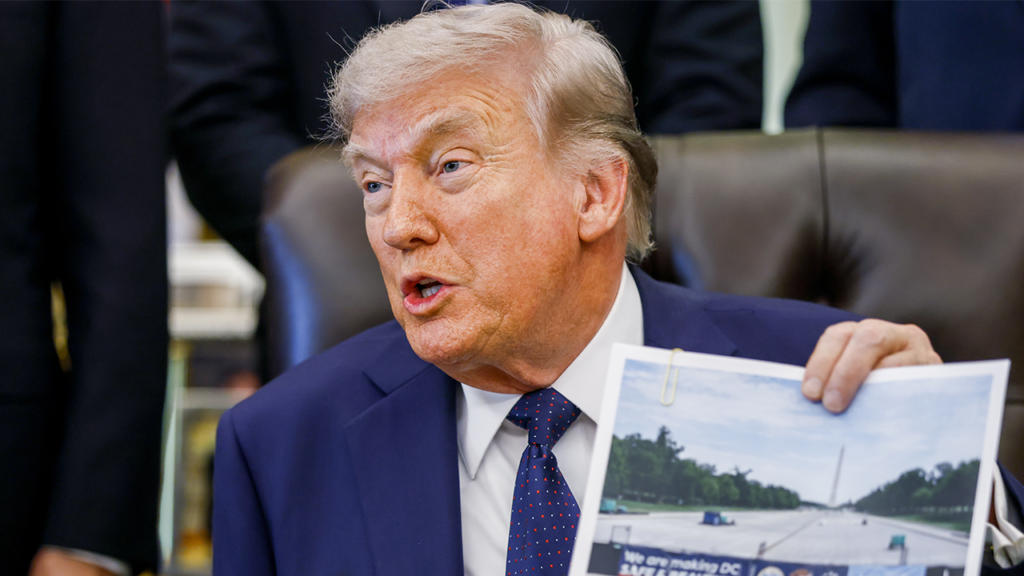 Trump says vandals used chemicals to damage newly renovated reflecting pool near Lincoln Memorial