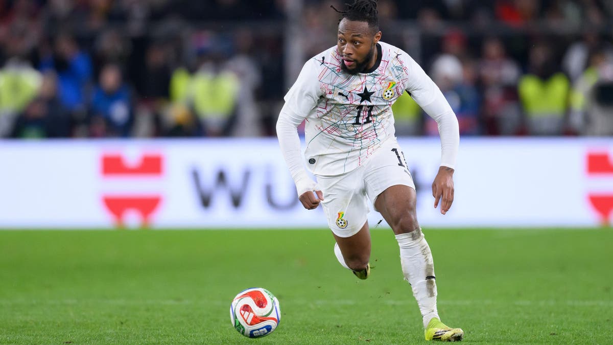Antoine Semenyo of Ghana in action. (Photo by Christian Kaspar-Bartke/Getty Images)