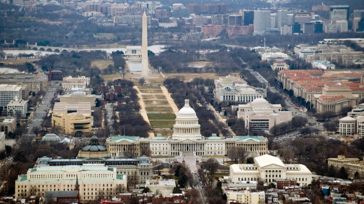 Washington D.C. skyline with buildings and sky