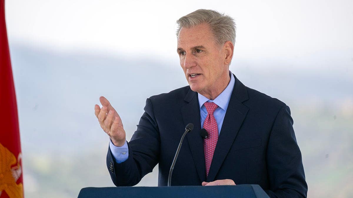 Former Speaker Kevin McCarthy speaking at Ronald Reagan Presidential Library in Simi Valley California