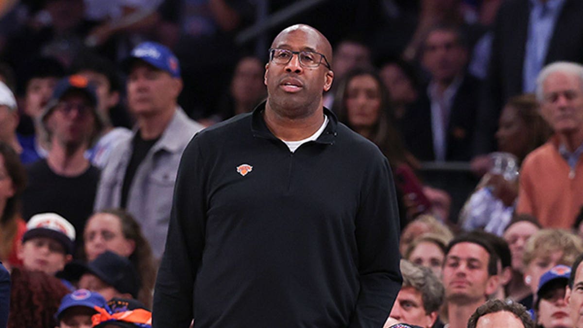 Head coach Mike Brown of the New York Knicks watching during NBA Finals game at Madison Square Garden