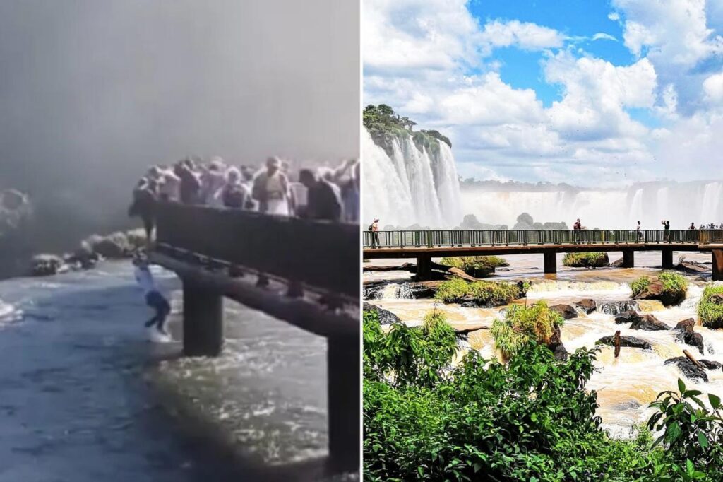 Clueless tourist jumps into rapid waters near 262-foot waterfall to retrieve dropped cell phone Clueless tourist jumps into rapid waters near 262-foot waterfall to retrieve dropped cell phone