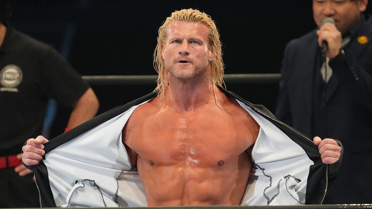 Nic Nemeth entering the ring at Fukuoka Convention Center during a wrestling event.