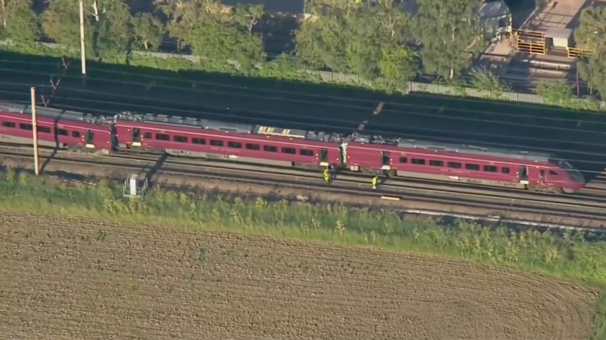 Two passenger trains