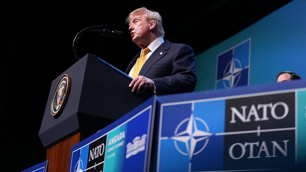 Trump tempers fury to end two-day NATO summit on high note