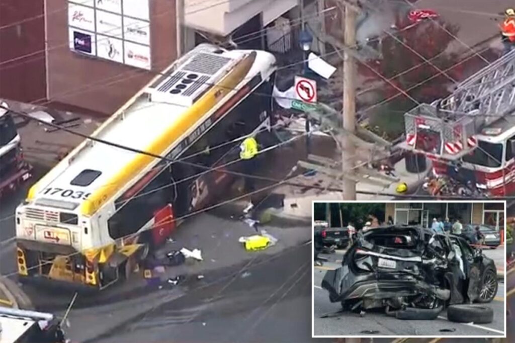 Over 30 people injured after Maryland bus crashes into multiple cars, building outside Baltimore Over 30 people injured after Maryland bus crashes into multiple cars, building outside Baltimore