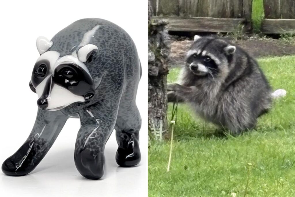 Seattle shop selling Jimothy the short-spined raccoon glass figurines for 5