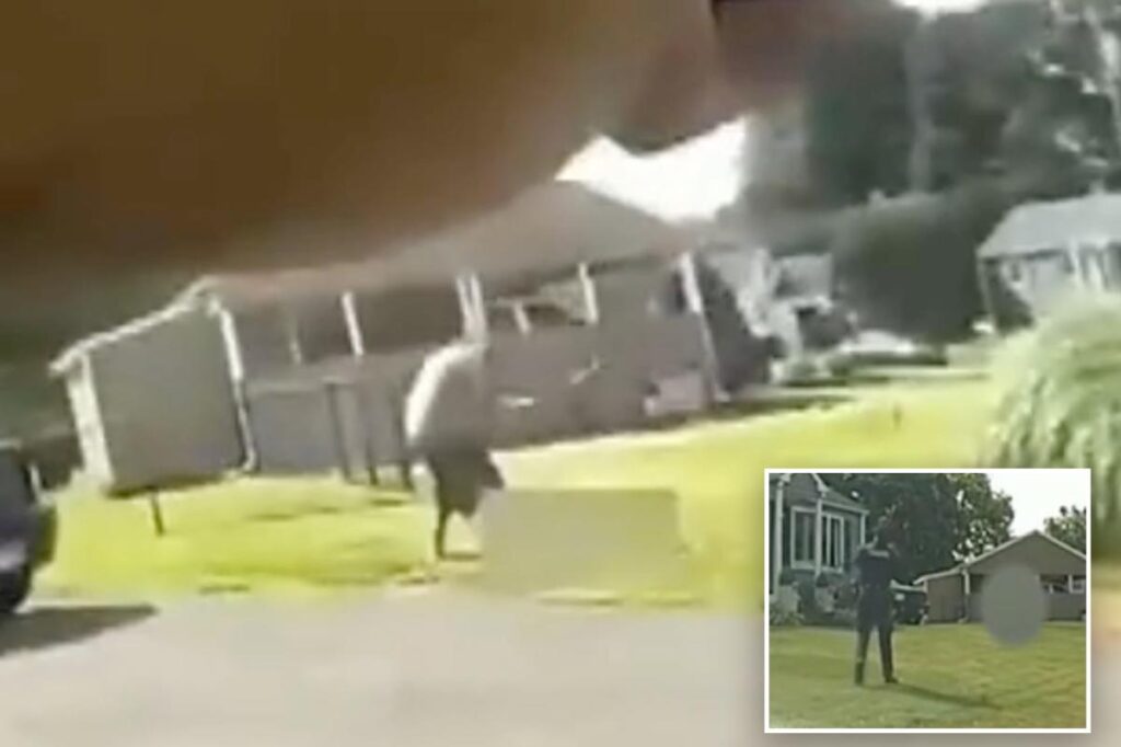 Horrifying bodycam footage shows Connecticut son beating dad to death with baseball bat outside home before cops shoot him