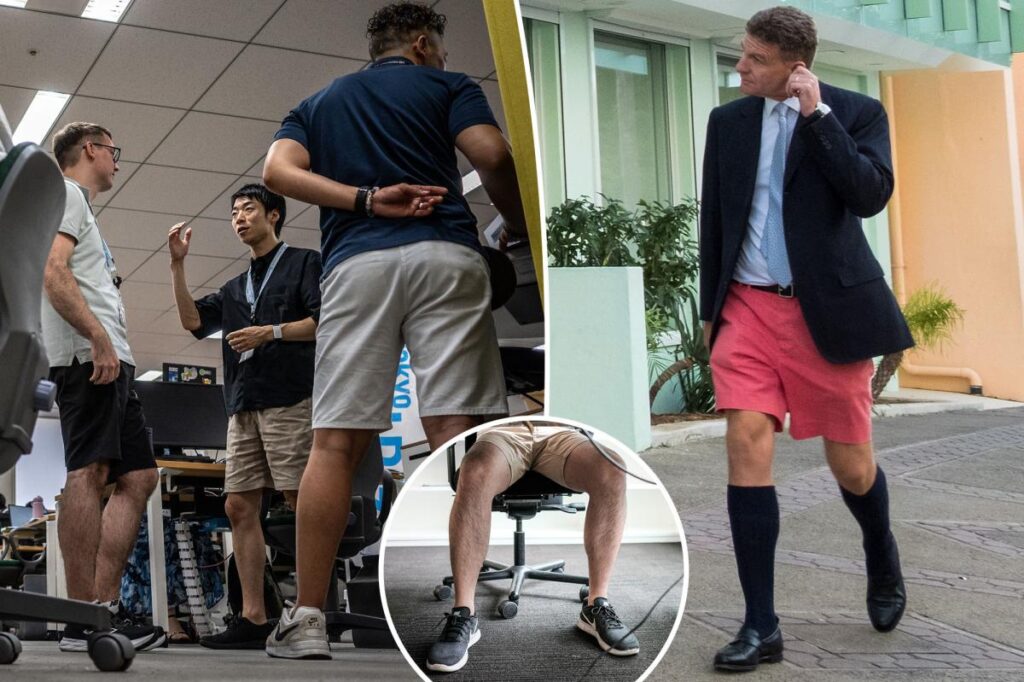 Thigh will be done! White-collar men wearing shorts to work sparks global controversy: ‘Times have changed’ Thigh will be done! White-collar men wearing shorts to work sparks global controversy: ‘Times have changed’