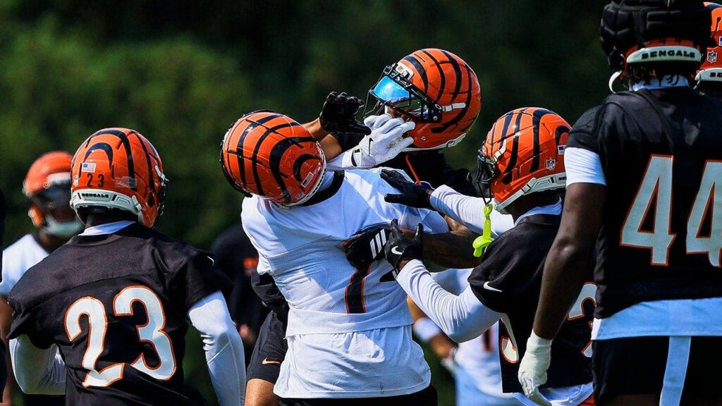 Ja’Marr Chase throws helmet as fight breaks out on first day of Bengals training camp