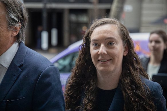Former Univeristy of Wollongong chief governance officer Alyssa White arriving at the corruption inquiry on Wednesday.