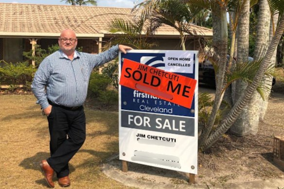 Former real estate agent James “Jim” Chetcuti pictured outside a property he sold.