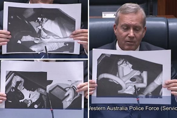 Road Safety Minister Reece Whitby held up images of the worst of driver behaviour in parliament last month, while discussing the reasons the AI cameras were here to stay.