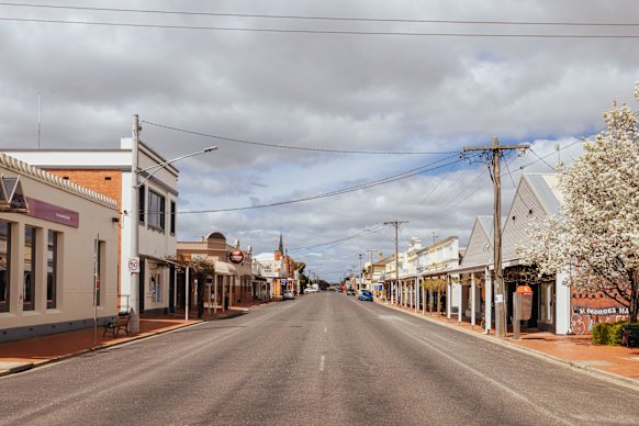The historic main street of Donald in rural Victoria.