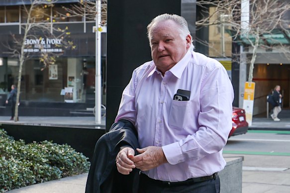 Greg Poland arriving at David Malcolm Justice Centre for his court case against WAtoday/Nine Publishing.