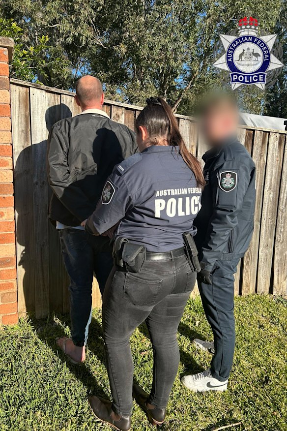 Hamish Tait being arrested in July 2025. He has remained in custody since.