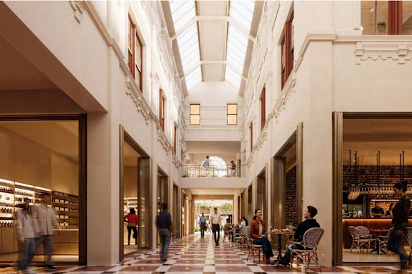 An artist Impression of the reinstated McNess Royal Arcade.