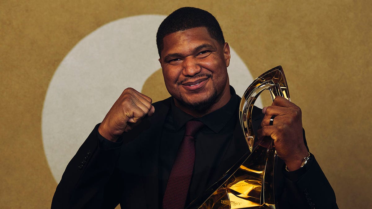 Calais Campbell poses for a photo