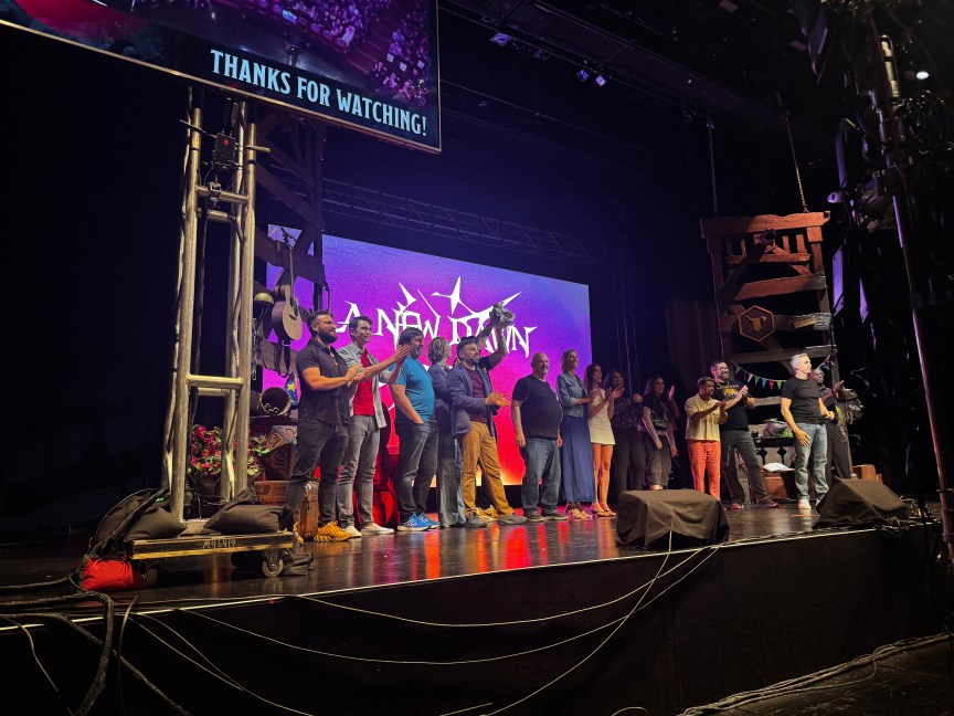 A row of people on stage, each of which had taken part in the D&D keynote during GenCon 2026.