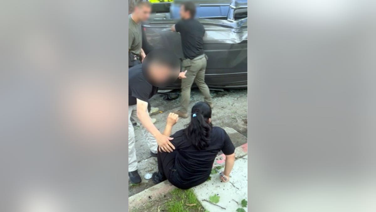 ICE agents at crash