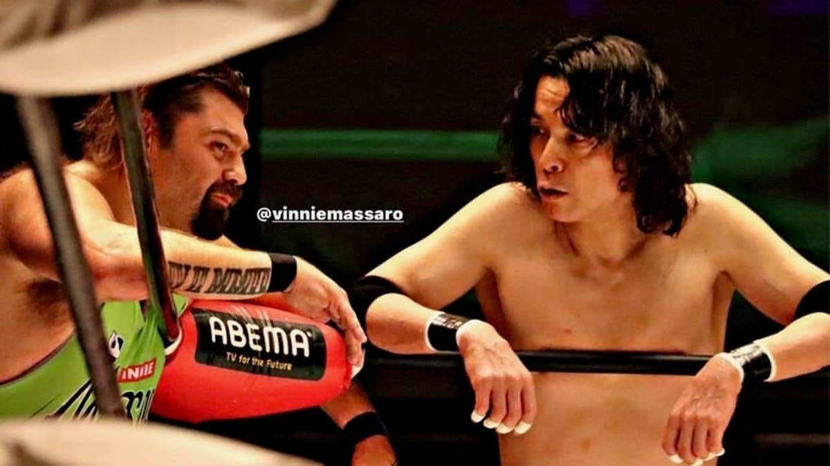 Vinnie Massaro talks on the apron