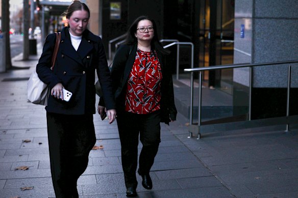 Dr Stacy Oon (right) attends the Independent Commission Against Corruption last month.