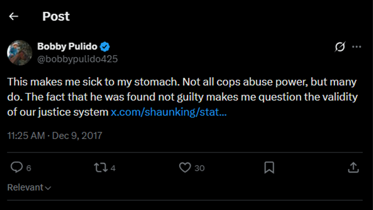 A resurfaced Bobby Pulido tweet