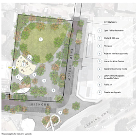An artist impression of what the Moreau Mews public open space area could look like. 