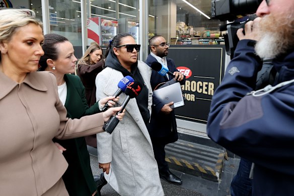 Bell leaves court on Friday.