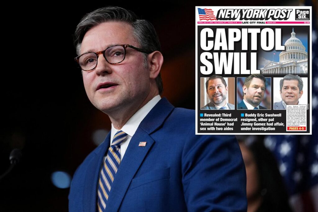 Johnson backs ‘easy’ ban on lawmakers having sex with staffers after explosive Post report on Swalwell’s pal Johnson backs ‘easy’ ban on lawmakers having sex with staffers after explosive Post report on Swalwell’s pal