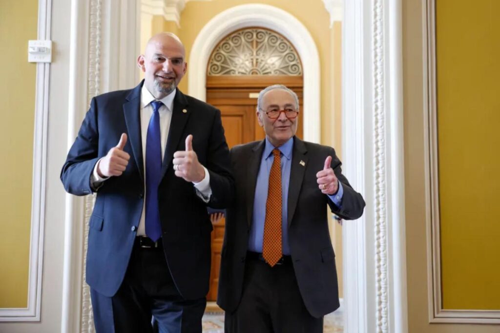 Chuck Schumer all but begs ‘very good member’ John Fetterman to remain a Democrat