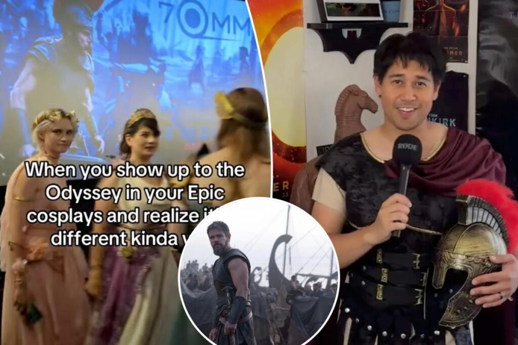 It’s all Greek to me —’The Odyssey’ fanatics sport togas and armor as they go wild for hyped movie