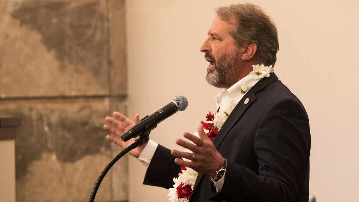 Alabama State Rep. Rhett Marques speaks during a Diwali celebration at the Alabama State House in Montgomery, Ala., on Nov. 16, 2023.