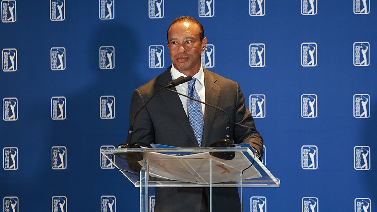 Tiger Woods of the United States is pictured during a PGA Tour Press conference