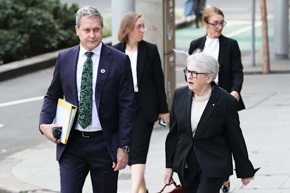 Former High Court judge Virginia Bell, SC, who presided over the Royal Commission on Antisemitism and Social Cohesion, and senior counsel assisting the inquiry Richard Lancaster, SC.