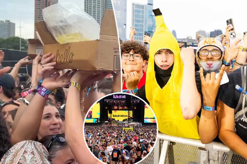 ‘Lolla-pee-looza’: Music fest fans crowd surf a ‘pee bag’ across the audience in revolting viral video