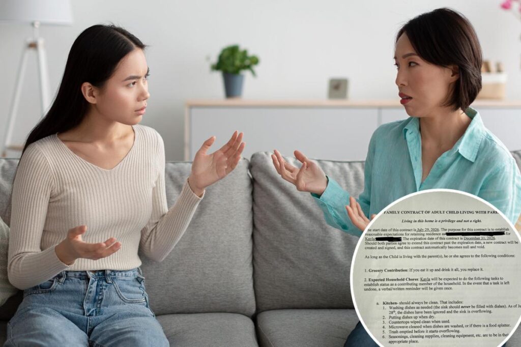 Fed-up parent issues Gen Z daughter contract to live at home with 8 demanding rules