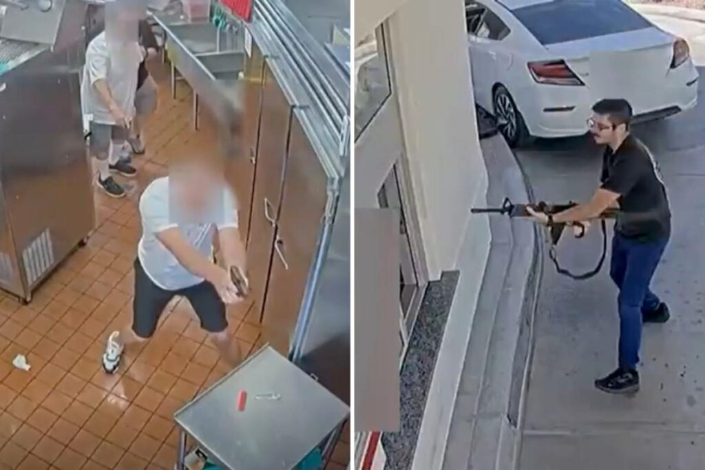Surveillance video shows heroes firing back at Idaho In-N-Out shooter Chad Williams during rampage: ‘Saving lives’