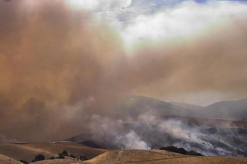 Fast-moving wildfire breaks out in LA County, forcing highway closure and evacuation warnings