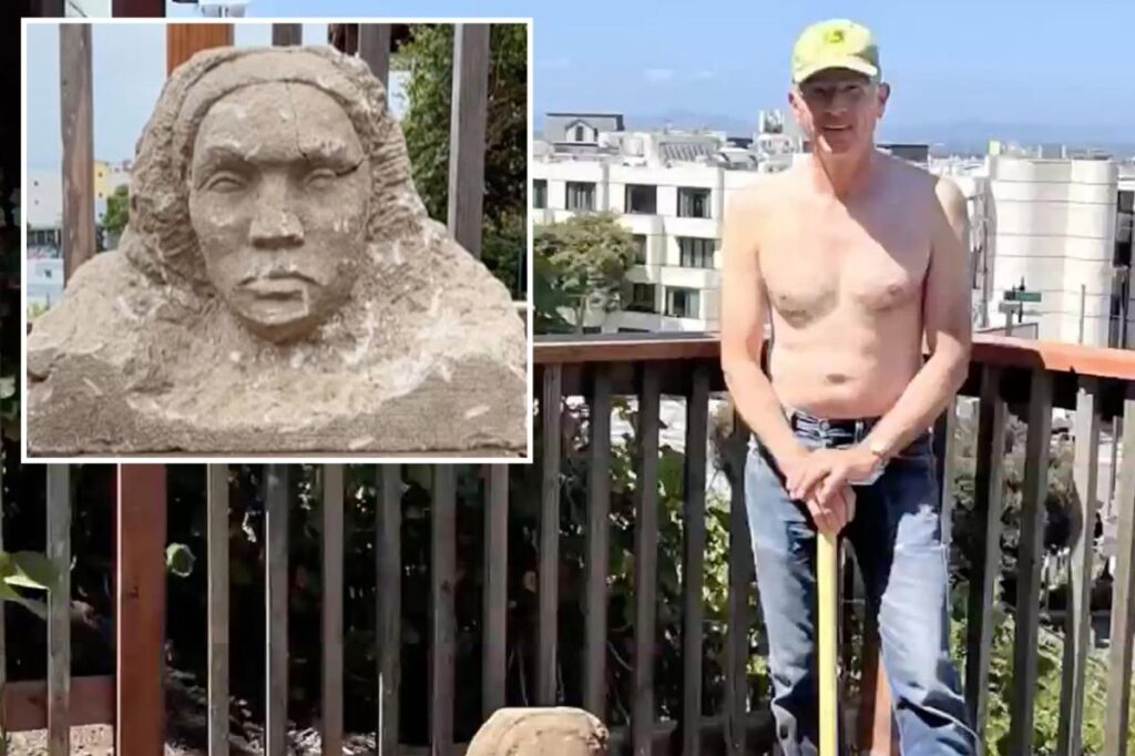 California couple unearths massive sculpture while digging in backyard –– and it could be worth a fortune