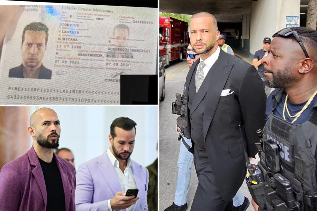 Accused rapists Andrew and Tristan Tate had cache of passports under aliases — including Bond villain