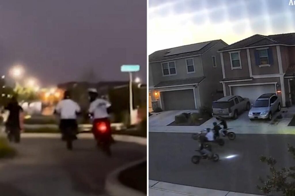 Gang of e-bike thugs caught on camera hurling rocks at California drivers